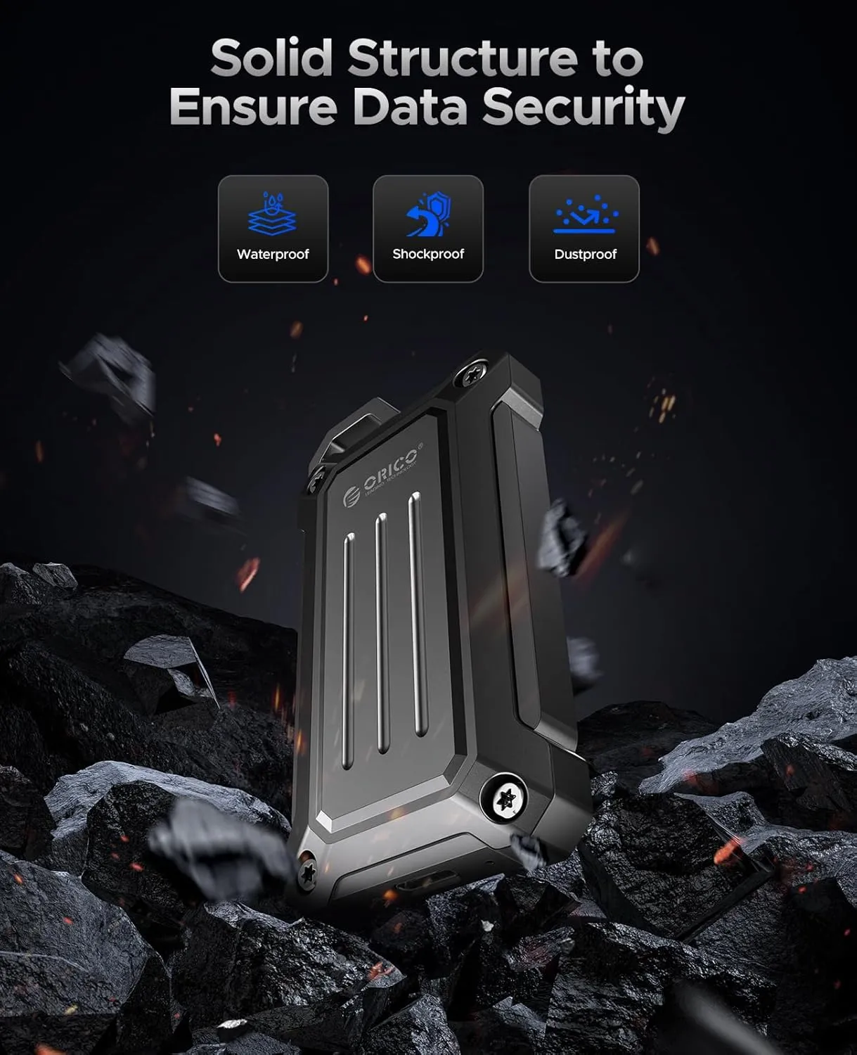 ORICO 1 TB Portable SSD Up to 2000 MB/s USB 3.2 Gen 2x2 External Solid State Drive, Zinc Alloy Design, Water and Dust Resistance for Outdoors Professionals, Photography, PSSD - MINI20