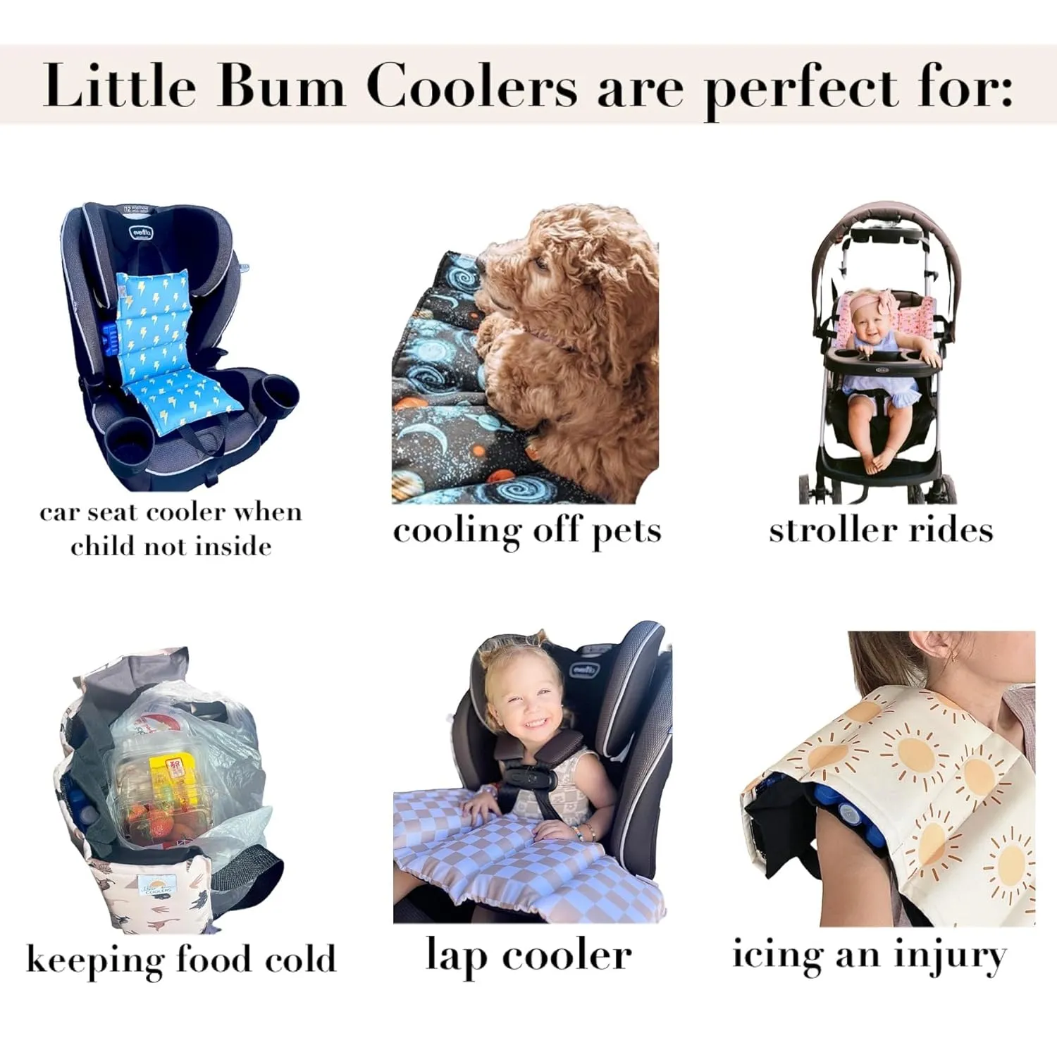 Original Car Seat Cooler Washable Insulated Ice Pack Infant Car Seat Cooling Cushion Mat for Hot Weather Multifunctional Baby Cooling Pad (Daisy)