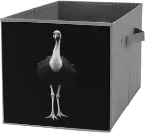 Ostrich Foldable Storage Cubes Organizers Storage Bins Square Storage Baskets with Handles 1PCS