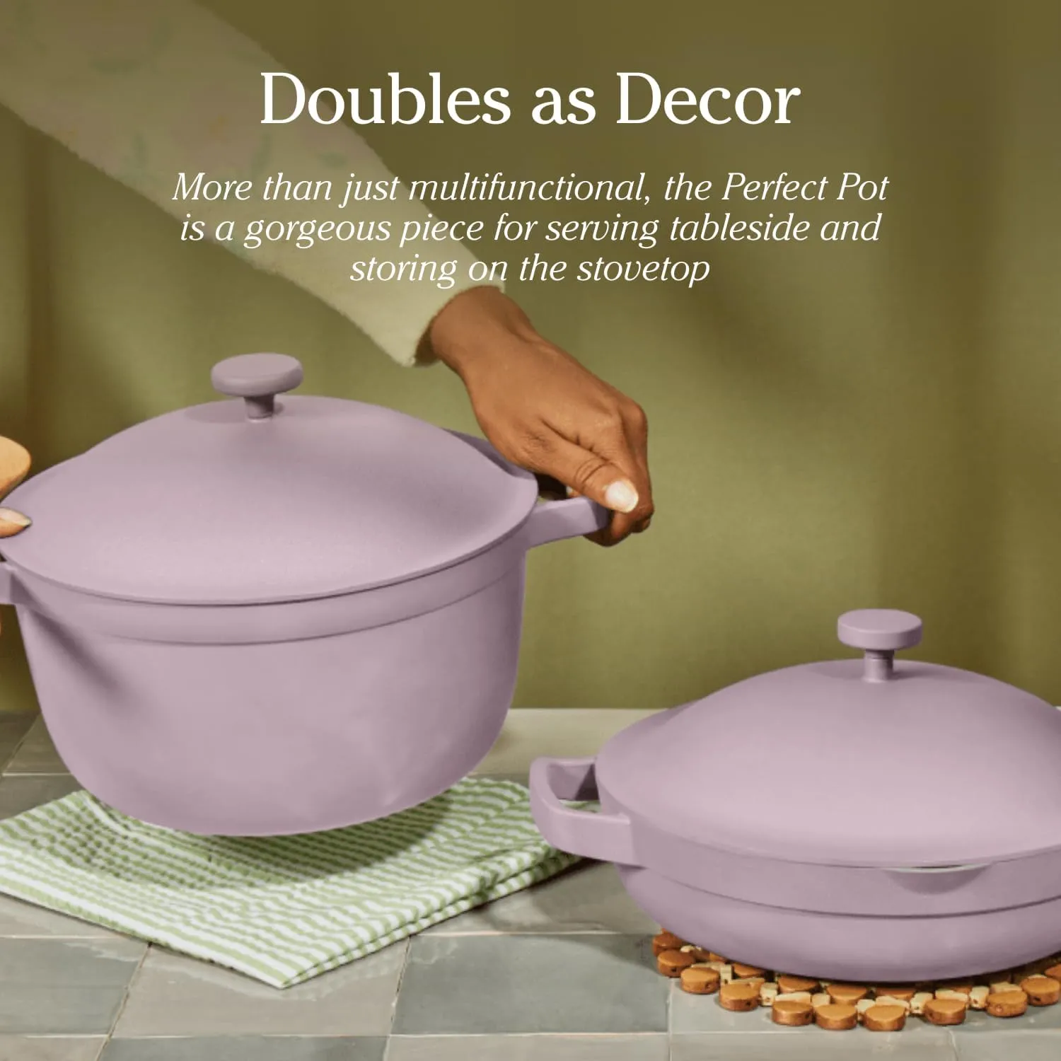Our Place Perfect Pot - 5.5 Qt. Nonstick Ceramic Sauce Pan with Lid | Versatile Cookware for Stovetop and Oven | Steam, Bake, Braise, Roast | PTFE and PFOA-Free | Toxin-Free, Easy to Clean | Sage