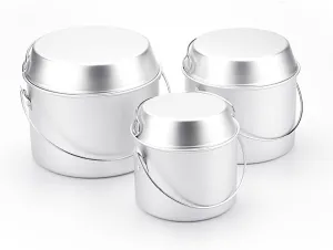 Outdoor Camping Pot and Pan Set Aluminum Hanging Pot Folding Handle Frying Pan for Camping Hiking
