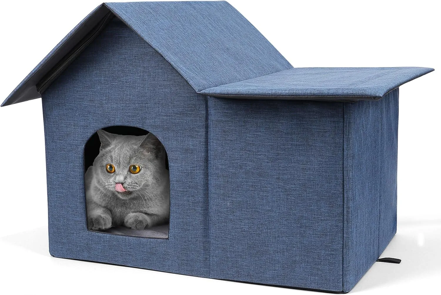 Outdoor Cat Houses Weatherproof Shelter for Outdoor Feral Cats and Kitty with Pad 19 X 22 X 17 Inches (Sky Blue)