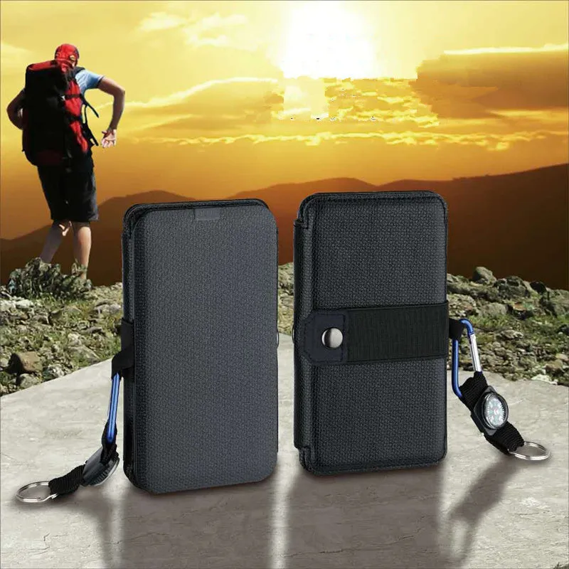 Outdoor Folding Solar Panel Charger Portable 5V 2.1A USB Output Devices Camp Hiking Backpack Travel Power Supply For Smartphones