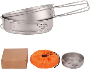 Outdoor Frying Pan with Foldable Handles Ideal for Camping, Backpacking, and Hiking Adventures (500ml 2)
