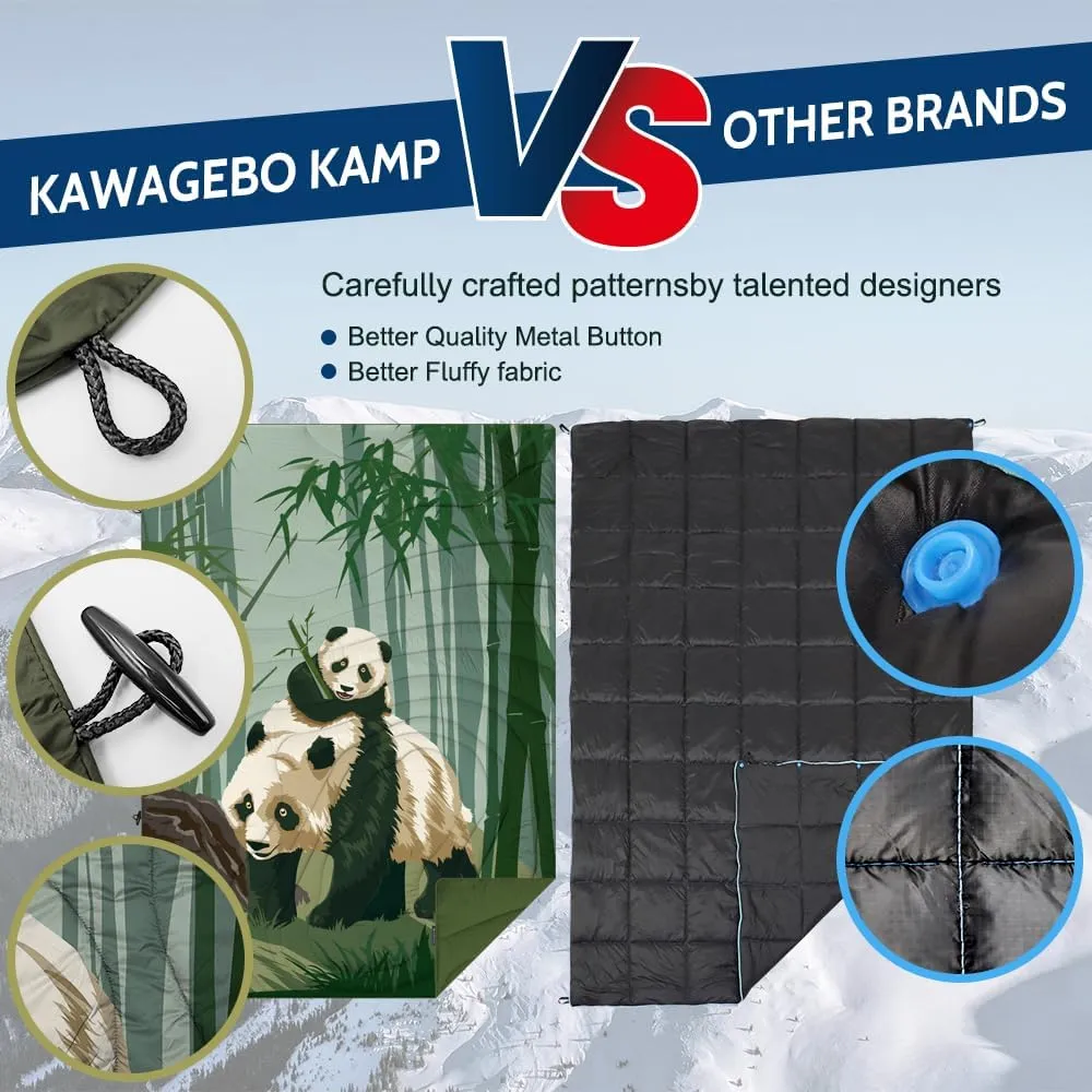 Outdoor Puffy Camping Blanket, Lightweight Windproof Warm Stadium Blanket, Packable Travel Camping Quilt for Cold Weather, Hiking, Backpacking, Sleeping, Hammock, Adventure 78"x 56"