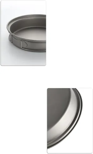 Outdoor Pure Titanium Frying Pan Lightweight Portable Tableware Pan Tableware Set(1 2 3)
