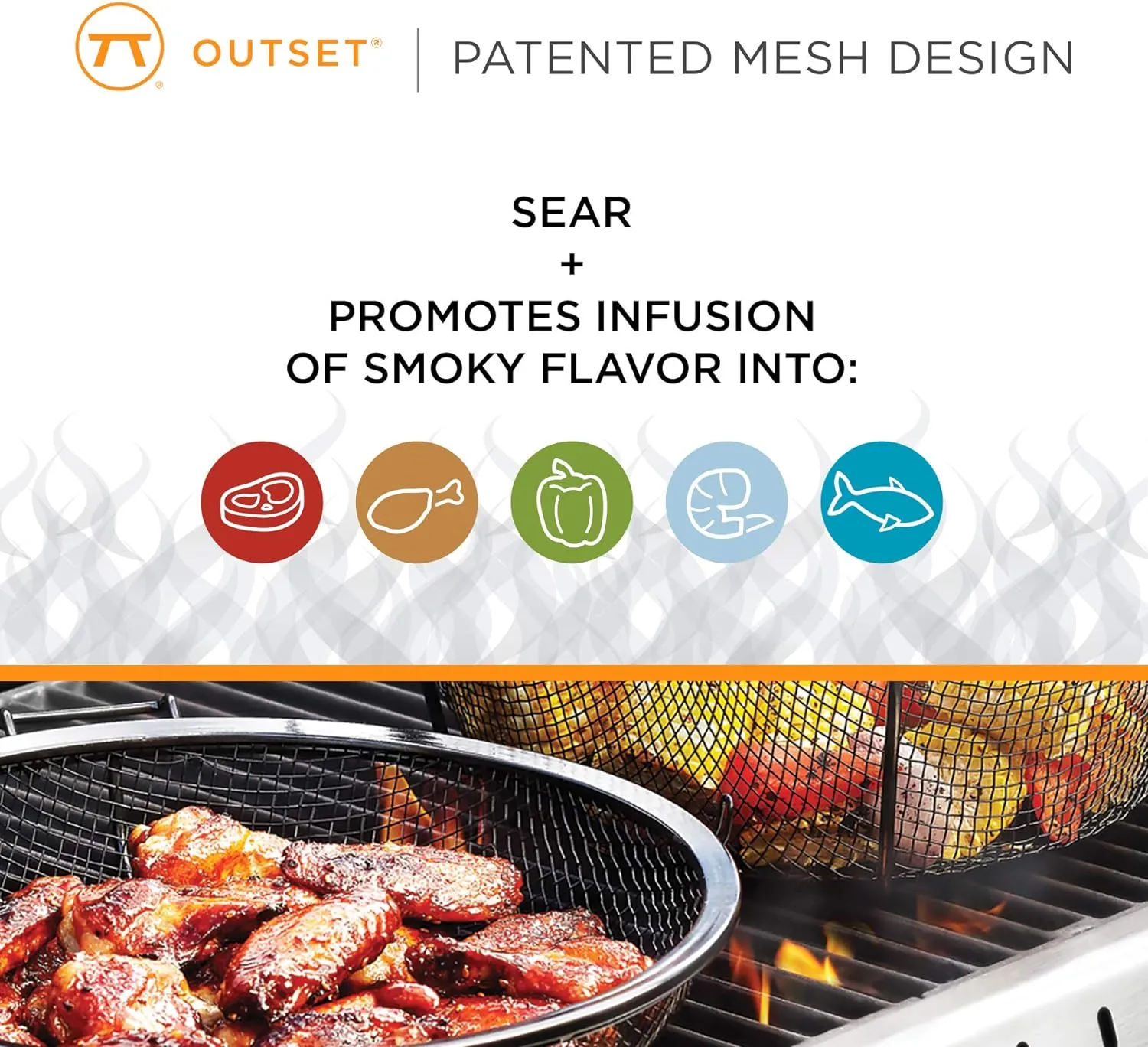 Outset 11 x 16.5 x 4.25 inches, Non-Stick Mesh Roasting Pan