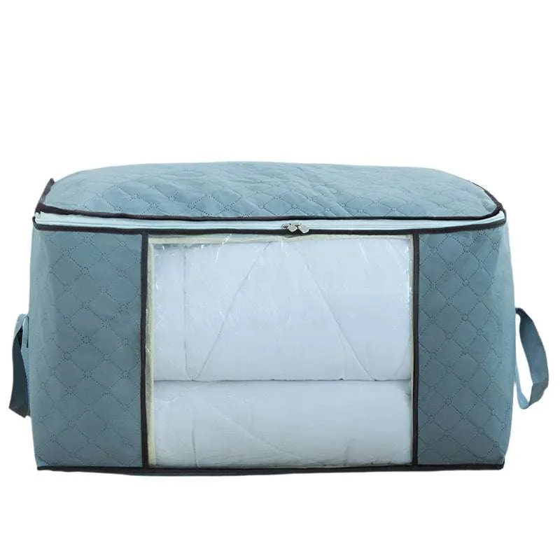 Oversized Foldable Grid Storage Bag – 80L Non-Woven Duffel