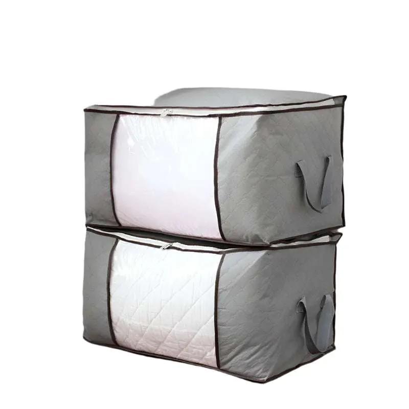 Oversized Foldable Grid Storage Bag – 80L Non-Woven Duffel