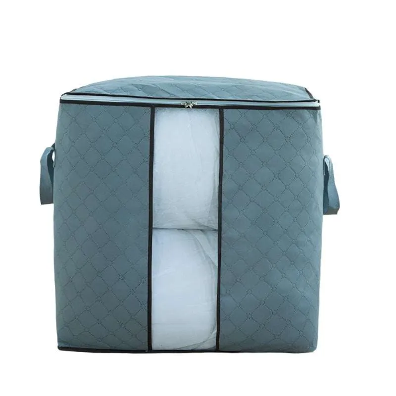 Oversized Foldable Grid Storage Bag – 80L Non-Woven Duffel