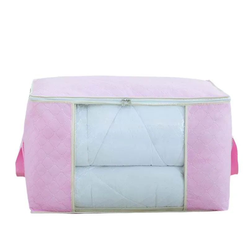 Oversized Foldable Grid Storage Bag – 80L Non-Woven Duffel