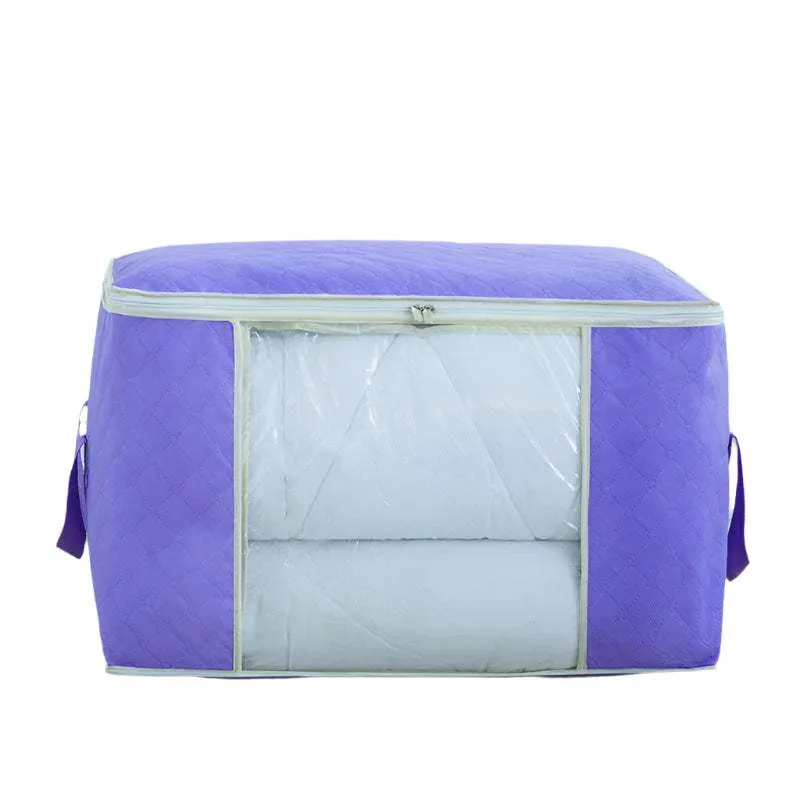 Oversized Foldable Grid Storage Bag – 80L Non-Woven Duffel