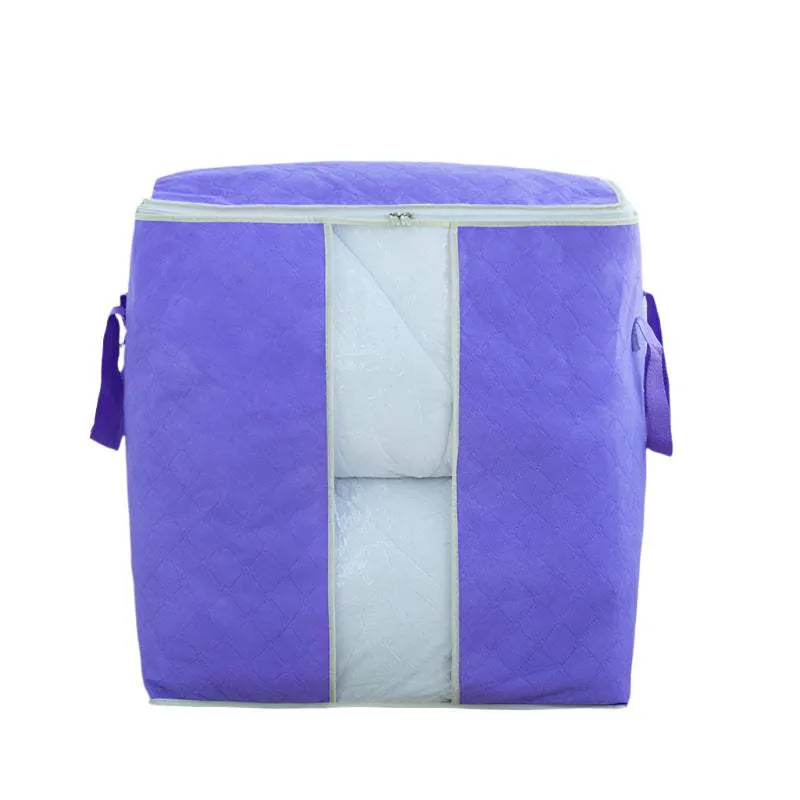Oversized Foldable Grid Storage Bag – 80L Non-Woven Duffel