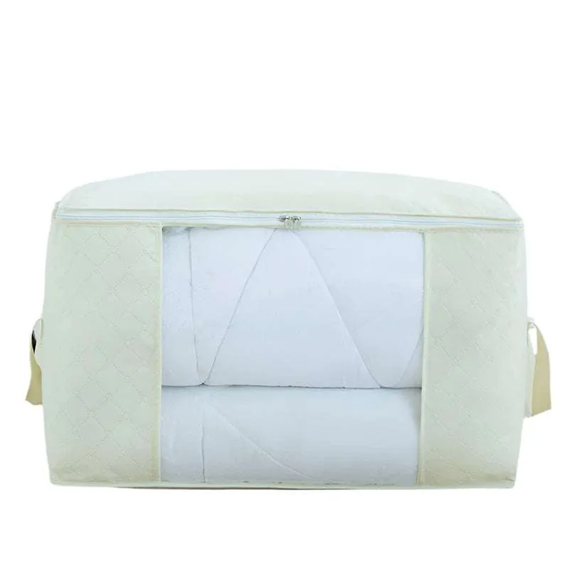 Oversized Foldable Grid Storage Bag – 80L Non-Woven Duffel