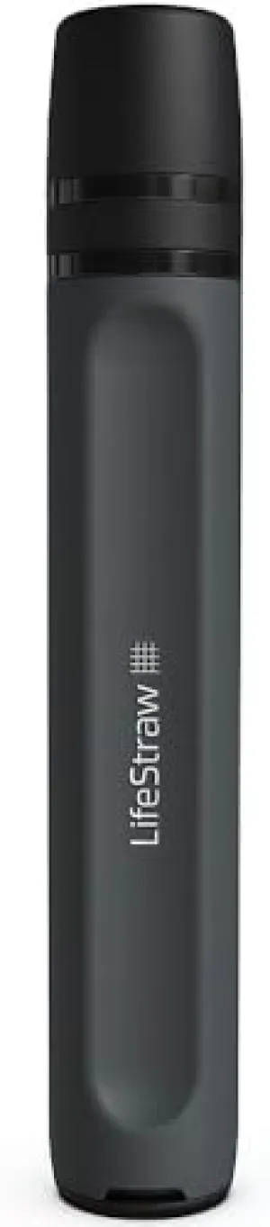 Personal Water Filter Straw for Backup Filtration, Emergency, Survival, and Ultralight Hydration, BPA-Free, Dark Mountain Gray