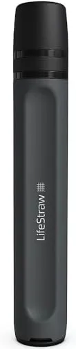 Personal Water Filter Straw for Backup Filtration, Emergency, Survival, and Ultralight Hydration, BPA-Free, Dark Mountain Gray