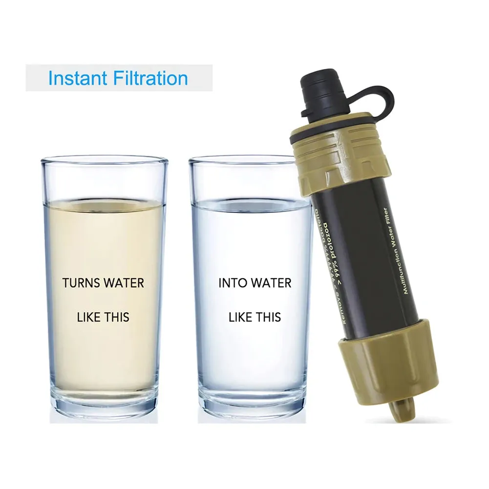 Personal Water Purifier Water Filtration System - Camping Purification Water Filter Straw for Outdoor Traveling Survival Emergency