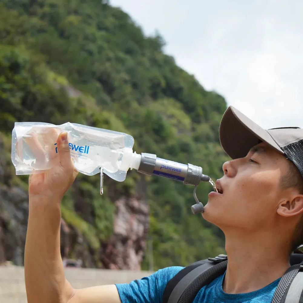 Personal Water Purifier Water Filtration System - Camping Purification Water Filter Straw for Outdoor Traveling Survival Emergency