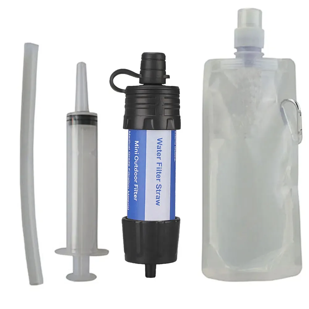 Personal Water Purifier Water Filtration System - Camping Purification Water Filter Straw for Outdoor Traveling Survival Emergency