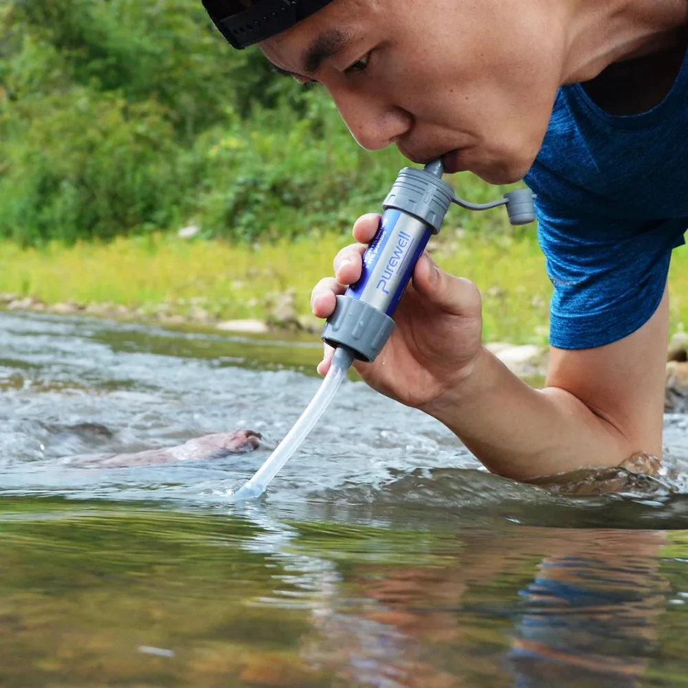 Personal Water Purifier Water Filtration System - Camping Purification Water Filter Straw for Outdoor Traveling Survival Emergency