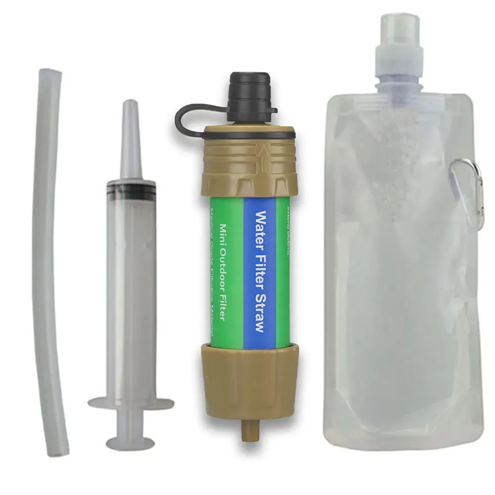 Personal Water Purifier Water Filtration System - Camping Purification Water Filter Straw for Outdoor Traveling Survival Emergency