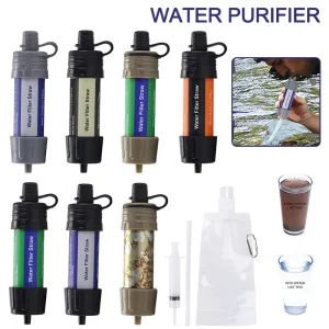Personal Water Purifier Water Filtration System - Camping Purification Water Filter Straw for Outdoor Traveling Survival Emergency