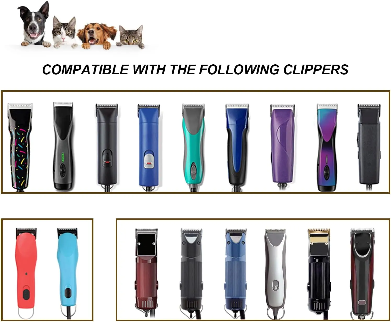 Pet Dog Grooming Detachable Ceramic Blades Kit,Compatible with Andis,Oster A5,Wahl KM10 Clippers,Cut Length 1/8"(3.2mm) to 3/8" (9.5mm),7FC 5FC 4FC