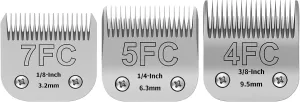 Pet Dog Grooming Detachable Ceramic Blades Kit,Compatible with Andis,Oster A5,Wahl KM10 Clippers,Cut Length 1/8"(3.2mm) to 3/8" (9.5mm),7FC 5FC 4FC