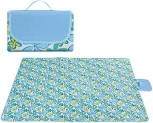 Picnic Blanket Foldable Portable Waterproof Four Seasons Sleeping Mat Outdoor Camping Moistureproof Mats,Blue,195X200CM