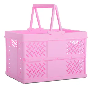 Pink Foldable Storage Crate | Small