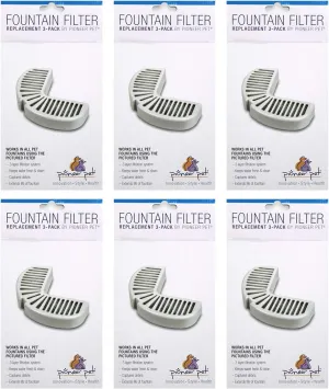 Pioneer Pet Replacement Filters for Ceramic & Stainless Steel Fountains, Raindrop Filters (18 filters)