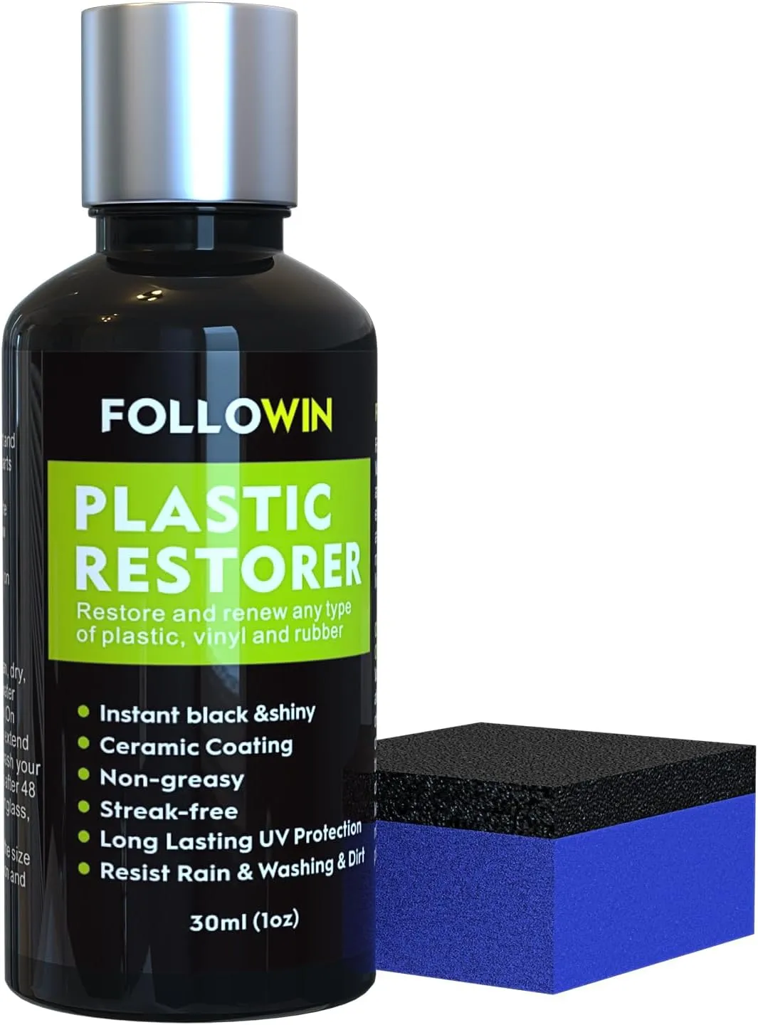 Plastic Restorer for Cars - Black Trim Restorer & Ceramic Coating, Resists Water, UV Rays, Dirt, Not a Dressing, Hydrophobic Protection, Highly Concentrated Formula,30ml