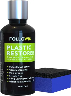 Plastic Restorer for Cars - Black Trim Restorer & Ceramic Coating, Resists Water, UV Rays, Dirt, Not a Dressing, Hydrophobic Protection, Highly Concentrated Formula,30ml