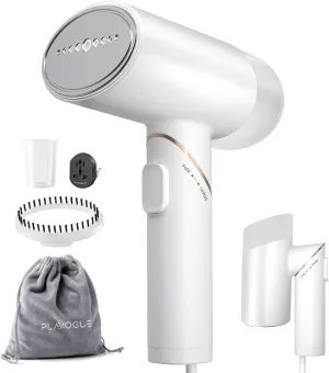 Plavogue Travel Steamer for Clothes, 110-240V Dual Voltage Portable Steamer, 15s Fast Heat-up, Mini Garment Handheld Steamer, for Home, European Travel and Gift, white (white)