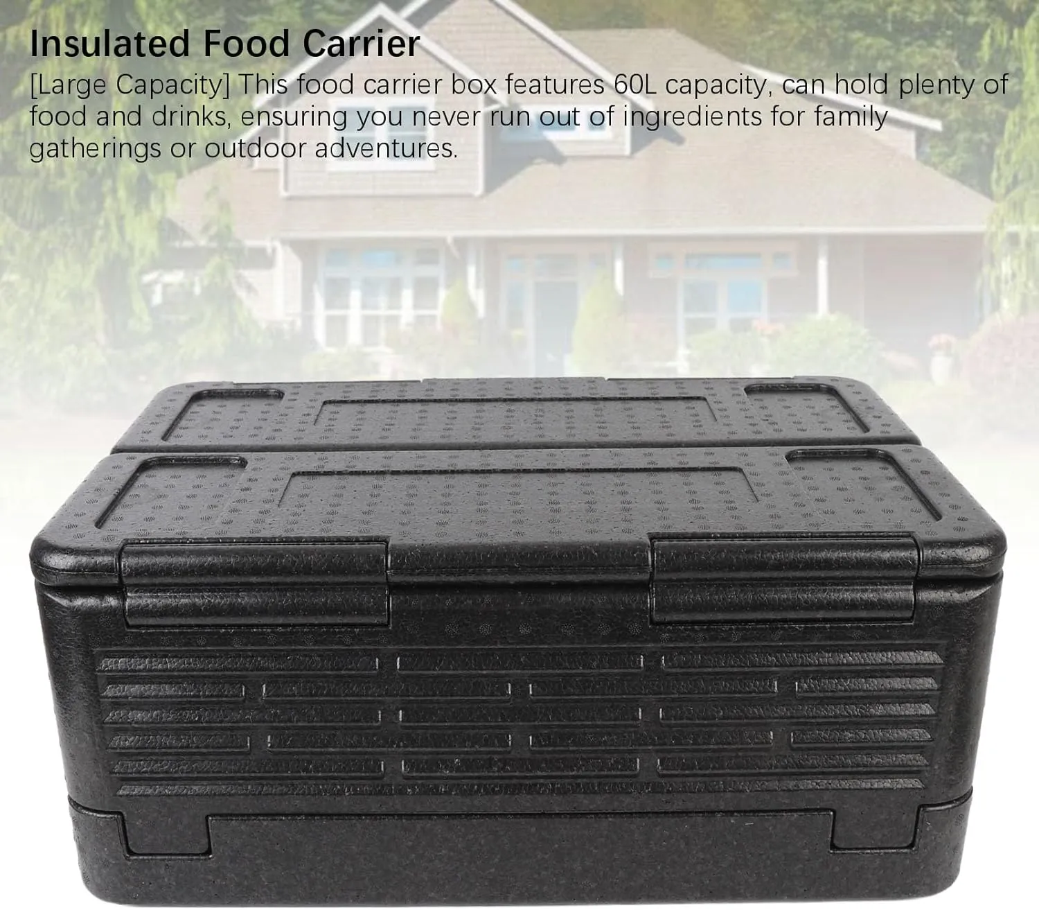 POCREATION Thermobox, 60l Large scale Foods, Foldable Isolated Grocery for Outdoor Camping Picnic, Beach (BLACK)