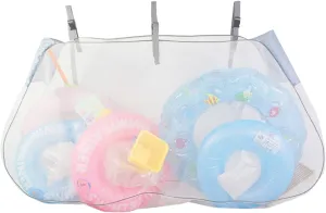 Pool Float Toy Storage Mesh Bag Large Capacity Swimming Pool Storage Bag Guardrail Net Hanging Bag Adjust Strap Swimming Rings Storage Mesh Bag for Outdoor (#1 Gray)