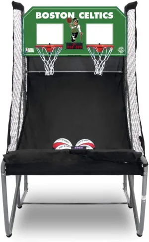 Pop-A-Shot - Home Dual Shot with Boston Celtics NBA Graphics l Sensor Scoring l 16 Game Modes l 7 Balls l Foldable Storage l for All NBA Fans