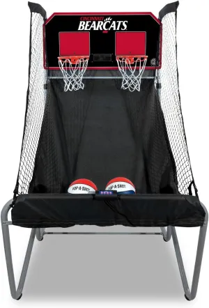 Pop-A-Shot - Home Dual Shot with Cincinnati Bearcats NCAA Graphics l Sensor Scoring l 16 Game Modes l 7 Balls l Foldable Storage l for All NCAA Fans