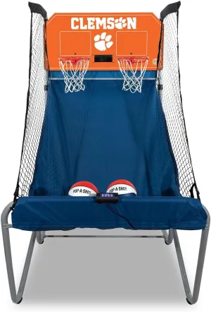 Pop-A-Shot - Home Dual Shot with Clemson Tigers NCAA Graphics l Sensor Scoring l 16 Game Modes l 7 Balls l Foldable Storage l for All NCAA Fans