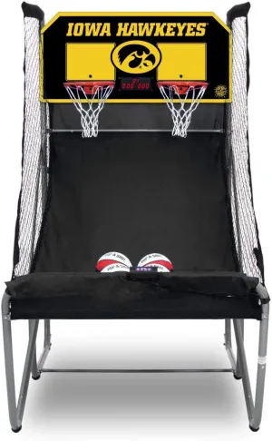 Pop-A-Shot - Home Dual Shot with Iowa Hawkeyes NCAA Graphics l Sensor Scoring l 16 Game Modes l 7 Balls l Foldable Storage l for All NCAA Fans