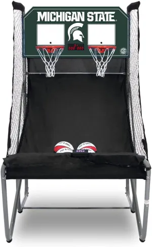 Pop-A-Shot - Home Dual Shot with Michigan State Spartans NCAA Graphics l Sensor Scoring l 16 Game Modes l 7 Balls l Foldable Storage l for All NCAA Fans