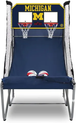 Pop-A-Shot - Home Dual Shot with Michigan Wolverines NCAA Graphics l Sensor Scoring l 16 Game Modes l 7 Balls l Foldable Storage l for All NCAA Fans
