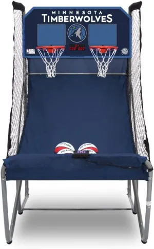 Pop-A-Shot - Home Dual Shot with Minnesota Timberwolves NBA Graphics l Sensor Scoring l 16 Game Modes l 7 Balls l Foldable Storage l for All NBA Fans