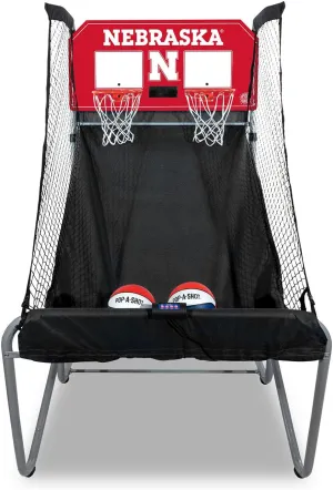Pop-A-Shot - Home Dual Shot with Nebraska Cornhuskers NCAA Graphics l Sensor Scoring l 16 Game Modes l 7 Balls l Foldable Storage l for All NCAA Fans
