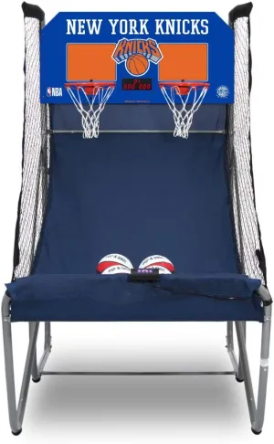 Pop-A-Shot - Home Dual Shot with New York Knicks NBA Graphics l Sensor Scoring l 16 Game Modes l 7 Balls l Foldable Storage l for All NBA Fans
