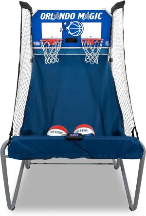 Pop-A-Shot - Home Dual Shot with Orlando Magic NBA Graphics l Sensor Scoring l 16 Game Modes l 7 Balls l Foldable Storage l for All NBA Fans
