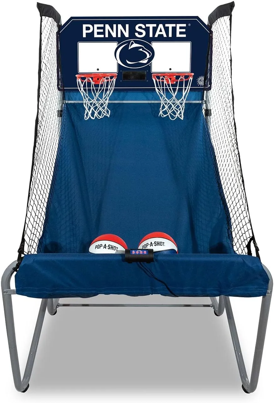 Pop-A-Shot - Home Dual Shot with Penn State Nittany Lions NCAA Graphics l Sensor Scoring l 16 Game Modes l 7 Balls l Foldable Storage l for All NCAA Fans