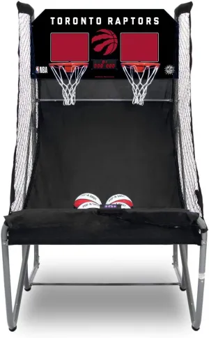 Pop-A-Shot - Home Dual Shot with Toronto Raptors NBA Graphics l Sensor Scoring l 16 Game Modes l 7 Balls l Foldable Storage l for All NBA Fans