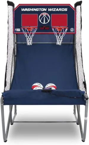 Pop-A-Shot - Home Dual Shot with Washington Wizards NBA Graphics l Sensor Scoring l 16 Game Modes l 7 Balls l Foldable Storage l for All NBA Fans
