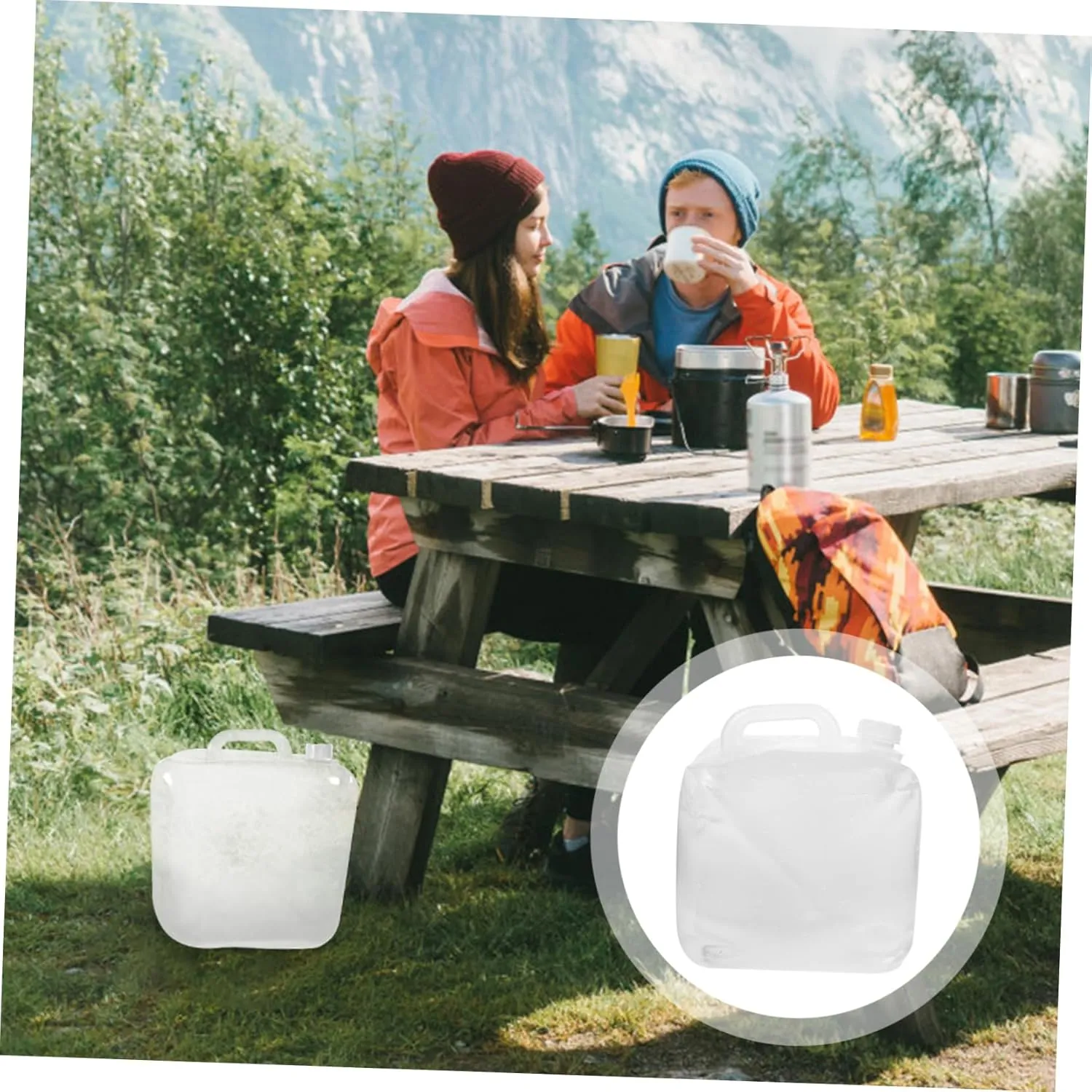 POPETPOP Folding Water Bag 10l Outdoor Water Storage Container Leak-proof Lid for Sports Car